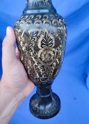 Велика латунна ваза для квітів бронзова індійська індія висота 40 см5 фото
