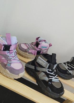 Дитячі черевики на флісі, хайтопи на флісі3 фото