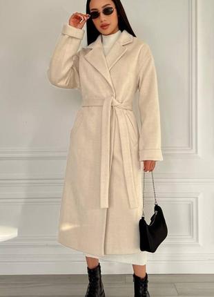 Пальто шанель беж длинной