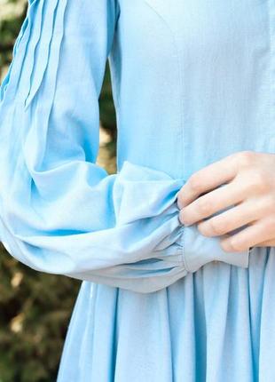 Винтажное голубое платье7 фото