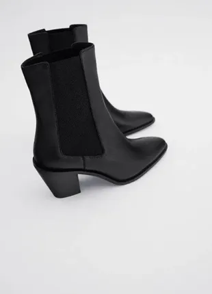 Демісезонні шкіряні чоботи сапожки zara4 фото