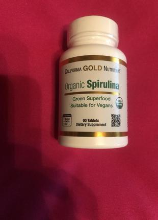 Витамины спирулина organic spirulina california gold nutrition