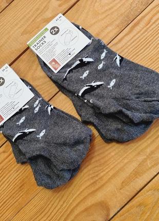 Комплект низких носков из 2 пар, размер 43-46, цвет серый2 фото