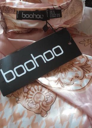 Элегантная сатиновая блуза без рукавов с шарфом бантом boohoo4 фото