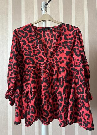 1+1=3🎁 блуза в леопардовый принт boohoo 184 фото