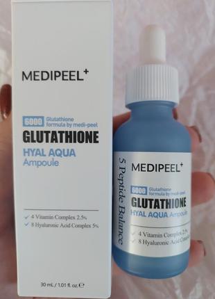 Увлажняющая ампула с глутатионом для сияния кожи medi-peel glutathione hyal aqua ampoule 30 ml