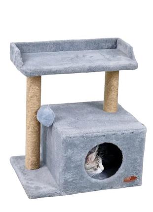 Игровой комплекс домик дряпка для кошек когтеточка высота 57 см1 фото