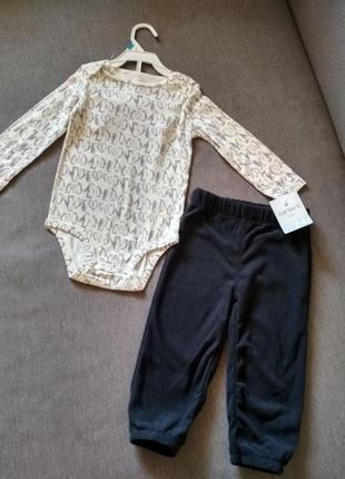 Комплект пижама carter's (картерс) сша – бодик и штаны, мальчику на 1,5-2 года 24м9 фото
