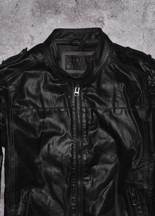 Tom tailor leather bomber (мужская кожаная куртка бомбер )3 фото