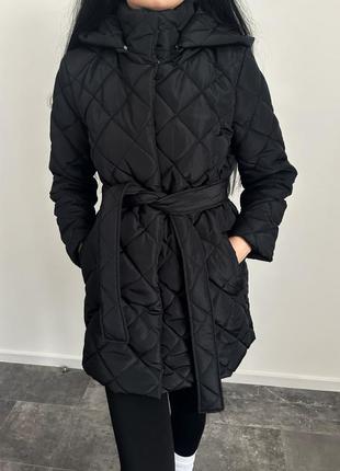 Демисезонная стеганная курточка с капюшоном8 фото