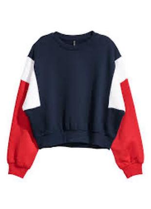 H&m классный оверсайз свитшот колорблок