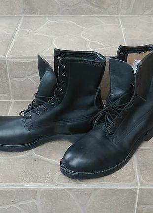 Новые винтажные американские мужские ботинки черные кожаные берцы2 фото