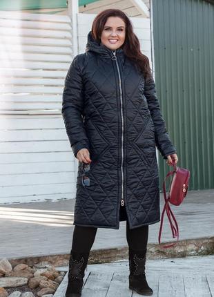 Женское зимнее пальто большого размера 50-52 54-56 58-604 фото