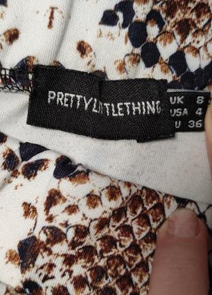 Мини юбка со змеиным принтом prettylittlething2 фото