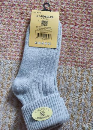 Теплые носки с отворотом из шерсти ягненка kardesler шерстяные носки