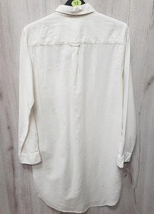 Белая рубашка туника из льна,длинная рубашка,платье рубашка4 фото