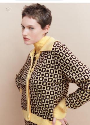 Шерстяний укорочений кардиган zara5 фото