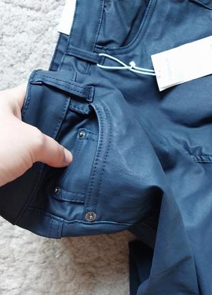 Кожаные брюки с восковым напылением3 фото