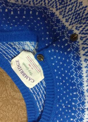 Стильный винтажный шерстяной кардиган кофта джемпер свитер скандинавский мотив...7 фото