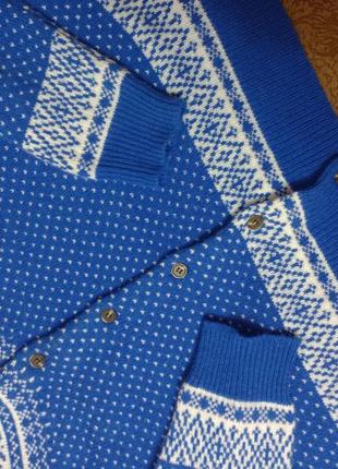 Стильный винтажный шерстяной кардиган кофта джемпер свитер скандинавский мотив...8 фото