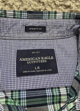 Рубашка мужская коттоновая в клетку от american eagle outfitters3 фото