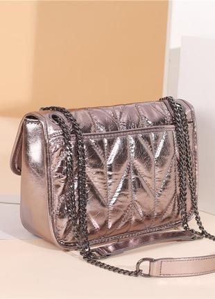 Трендовая стеганная женская сумка, натуральная кожа ( италия) новая в наличии2 фото