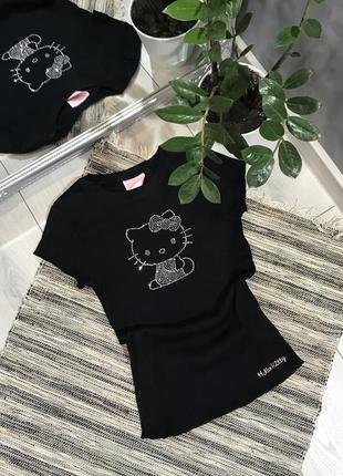 Футболка hello kitty зі стразами