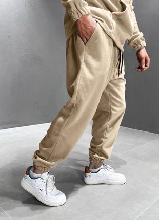 Стильні теплі спортивні штани оверсайз на флісі чоловічі1 фото