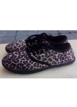 🌟 стильні мокасини кеди туфлі леопардовий принт для дівчинки, р.35-36 код w3605