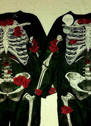 Костюм на хелловін скелет для дівчинки на 3-4роки2 фото