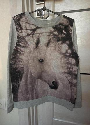 Фірмовий нарядний світшот светр кофта джемпер з начосом h&m для дівчинки 8-10 років 134-140