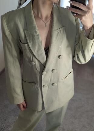 ❤️итальялия🇮🇹 брючный винтажный костюм двойка🔥 олд мані🧥😱 двухбортный пиджак+брюки⚜️вынтаж6 фото