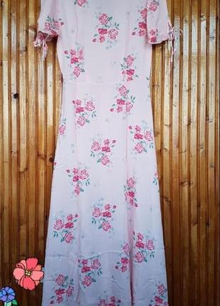 Длинное платье на пуговицах h&amp;m с высокими разрезами по бокам.4 фото