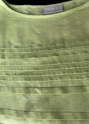 Льняная блуза  салатовая canda/германия, 48-525 фото