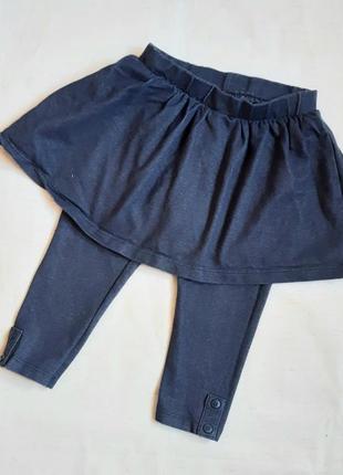 Лосины с юбкой mothercare джинсовые на 1-1,5 года1 фото
