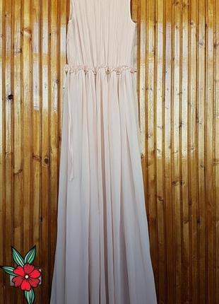 Длинное вечернее шифоновое платье h&amp;m с плиссированным верхом.6 фото