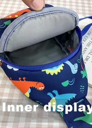 Дитяча сумка сумочка через плече бананка-рюкзак динозавр 🦖8 фото