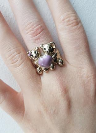 Интересное винтажное кольцо с ведмежёнками6 фото