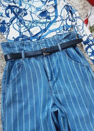 Стильные широкие джинсы/кюлоты с завышенной талией, chicoree,  p. l-xl5 фото