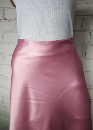 Сатиновая атласная юбка миди4 фото