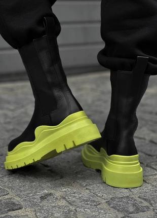 Осенние ботинки bottega vneta light green4 фото
