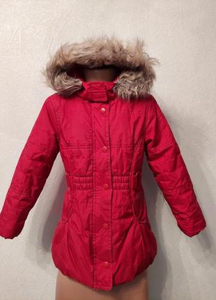 Красное дутое пальто, удлиненая куртка демисезон