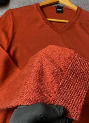 Мужской теплый легкий шерстяной пуловер boss hugo boss оригинал 100% шерсть5 фото