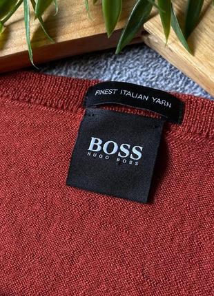 Мужской теплый легкий шерстяной пуловер boss hugo boss оригинал 100% шерсть8 фото