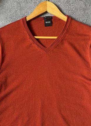Мужской теплый легкий шерстяной пуловер boss hugo boss оригинал 100% шерсть6 фото