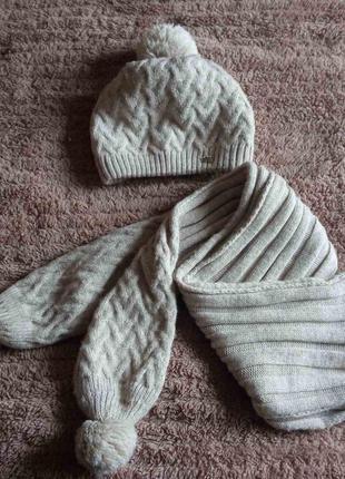 Комплект шапка и шарф braxton 70% ангора+шерсть в составе2 фото
