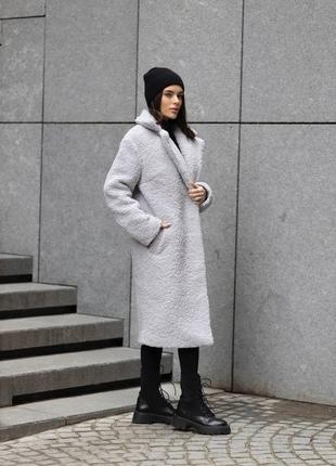 Теплая зимняя шубка с экомехом до -20° с карманами, женская шуба меховая на зиму3 фото