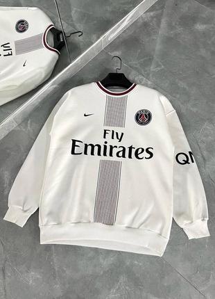 Новинка! трендовый теплый свитшот nike psg найк псж качественный премиум стильный мужской на флисе