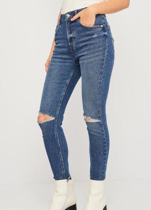 Высокие синие джинсы джинсы скинни /женские высокие джинс скины
