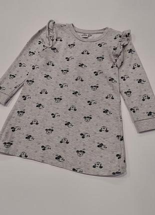 Платье на флисе с микимаусом от minnie mouse от disney серого цвета 4-6 лет